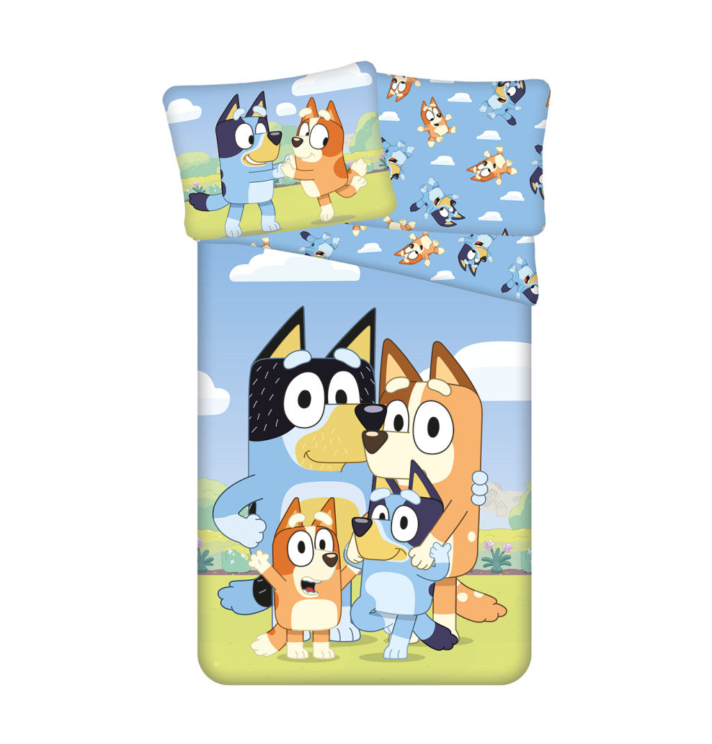 Bluey Happy Family gultasveļas komplekts 140–200 cm, 70 x 90 cm
