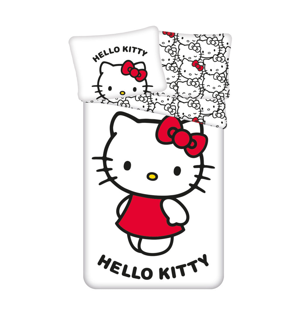 Hello Kitty balts gultas pārklājs 140–200 cm, 70–90 cm