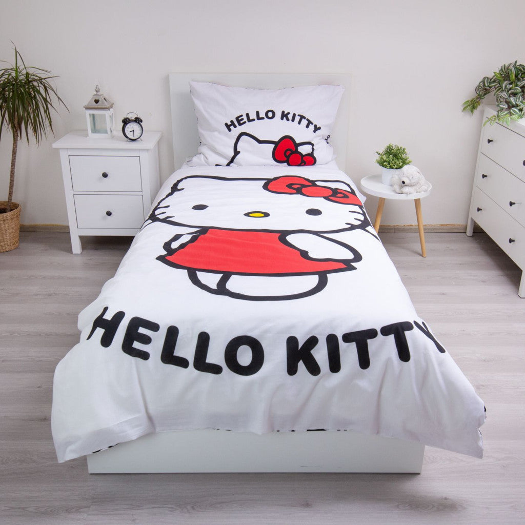 Hello Kitty balts gultas pārklājs 140–200 cm, 70–90 cm