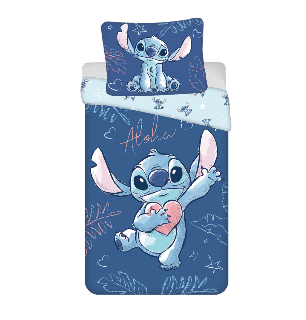 Disney Lilo un Stitch Aloha zils gultasveļas pārvalks 140–200 cm, 70–90 cm