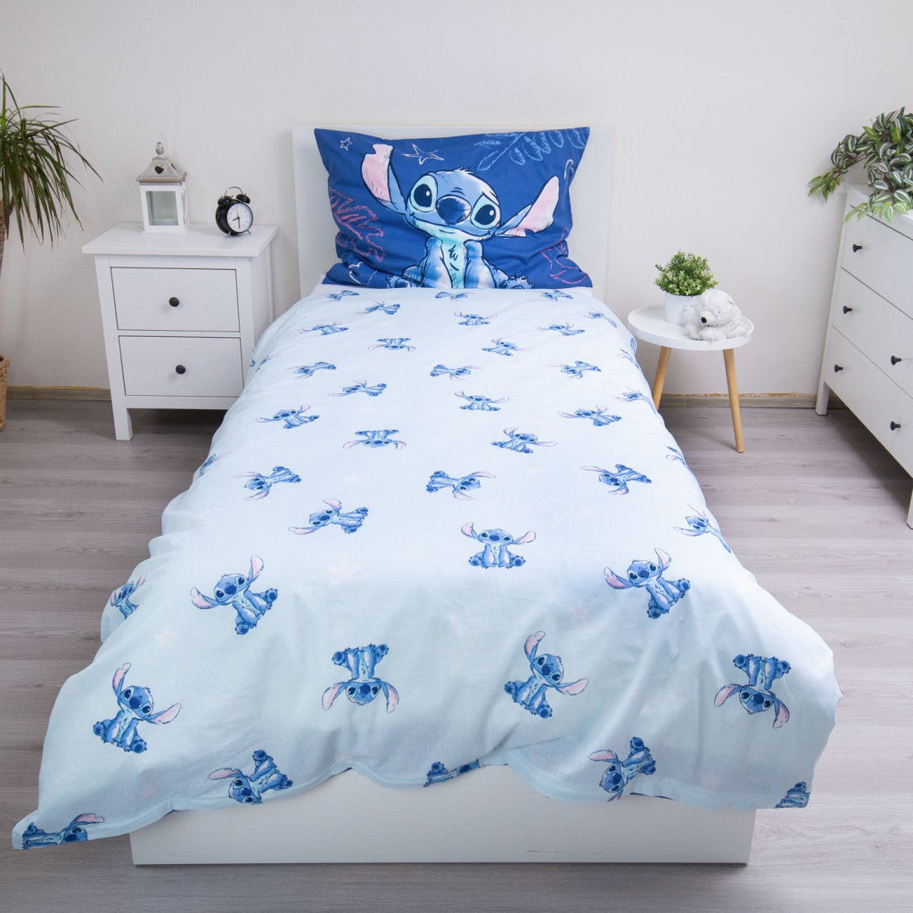 Disney Lilo un Stitch Aloha zils gultasveļas pārvalks 140–200 cm, 70–90 cm