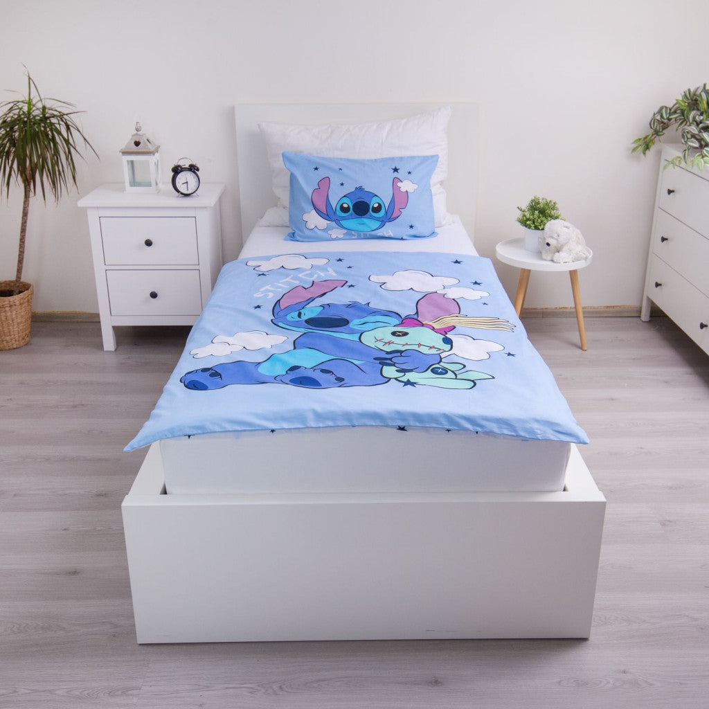Disney Lilo un Stitch Mākoņi Bērnu gultasveļas komplekts 100√ó135 cm, 40√ó60 cm