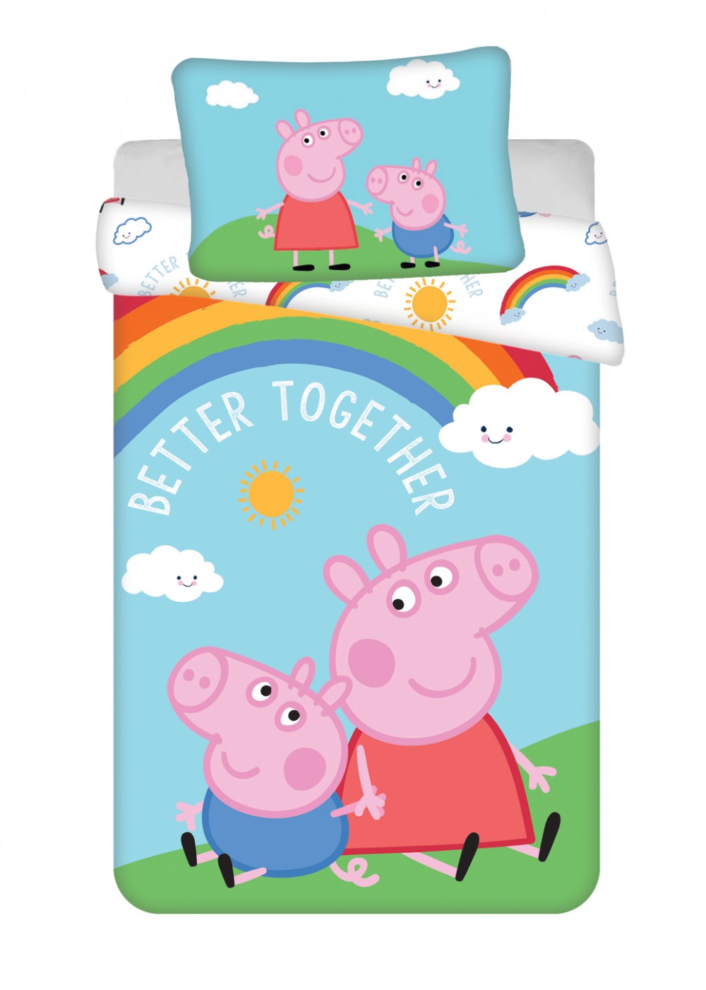 Peppa Pig bērnu gultasveļas komplekts Better Together 100√ó135cm, 40√ó60cm