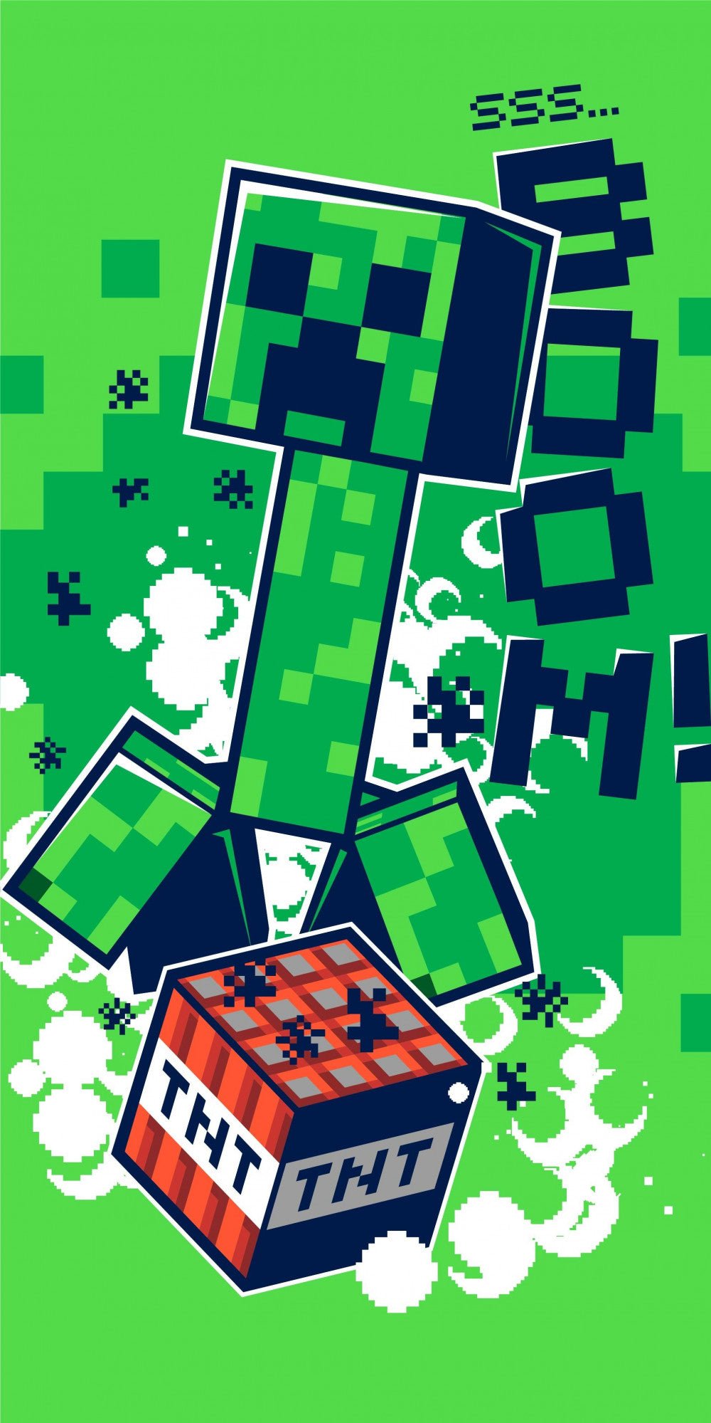 Minecraft vannas dvielis, pludmales dvielis Boom 70*140cm