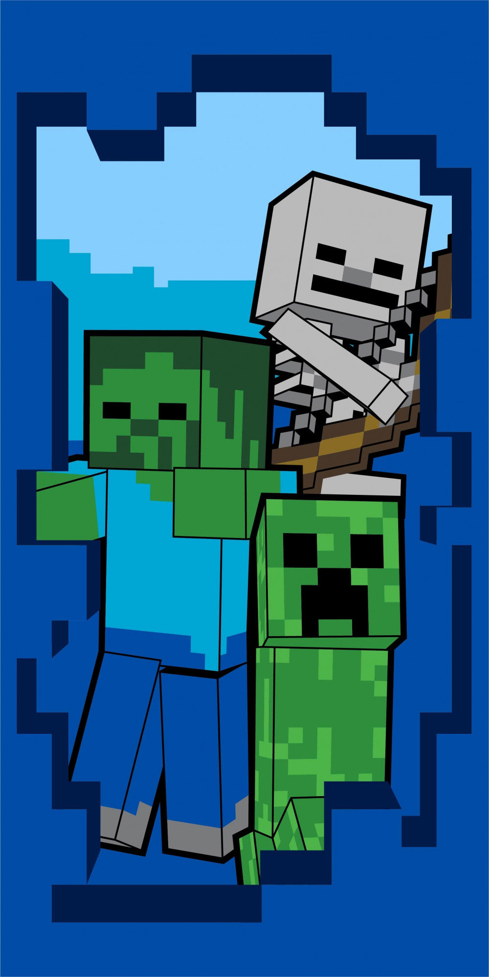 Minecraft Beware vannas dvielis, pludmales dvielis 70x140cm