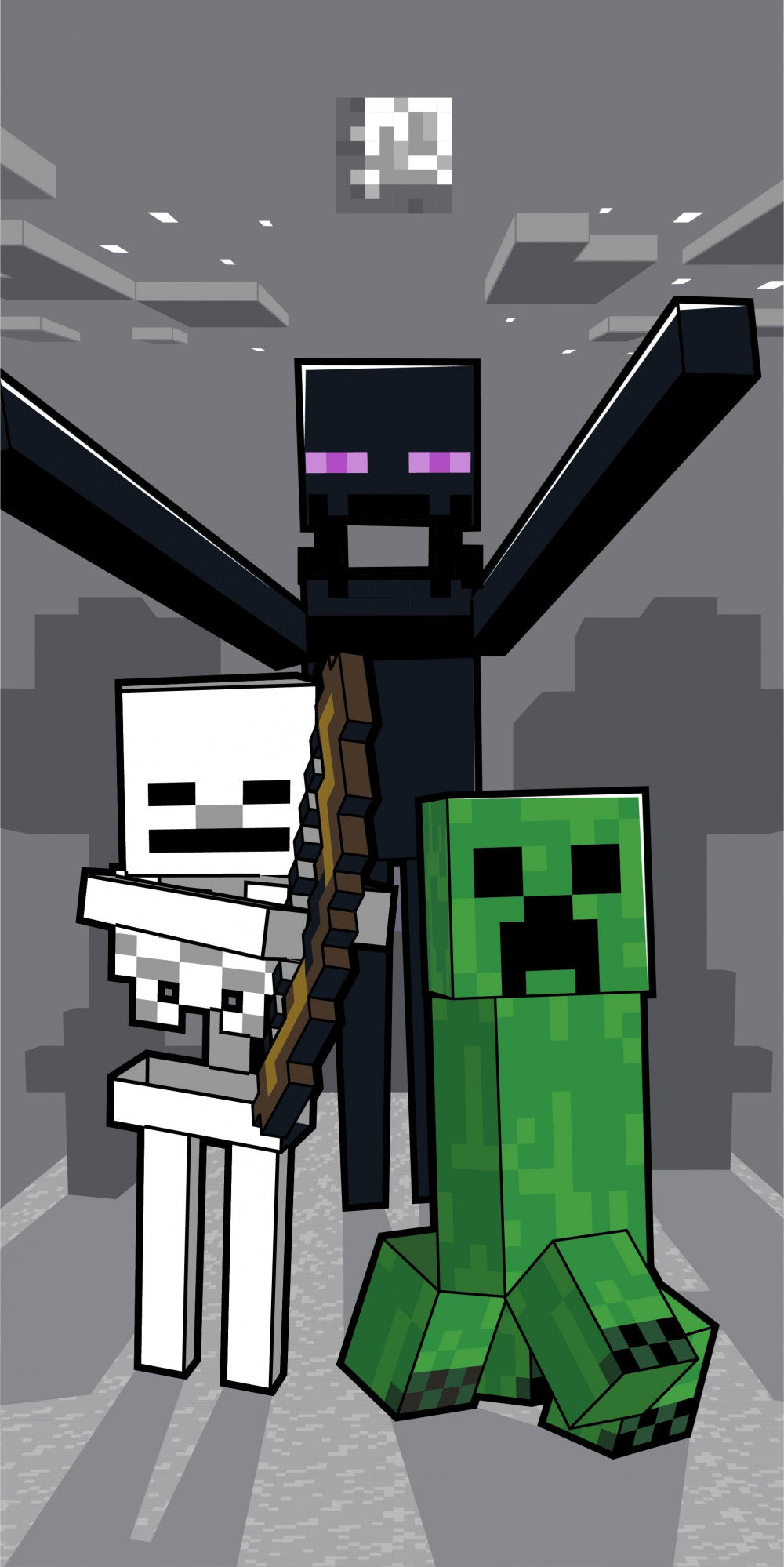 Minecraft vannas dvielis, pludmales dvielis Mob Attack 70*140cm