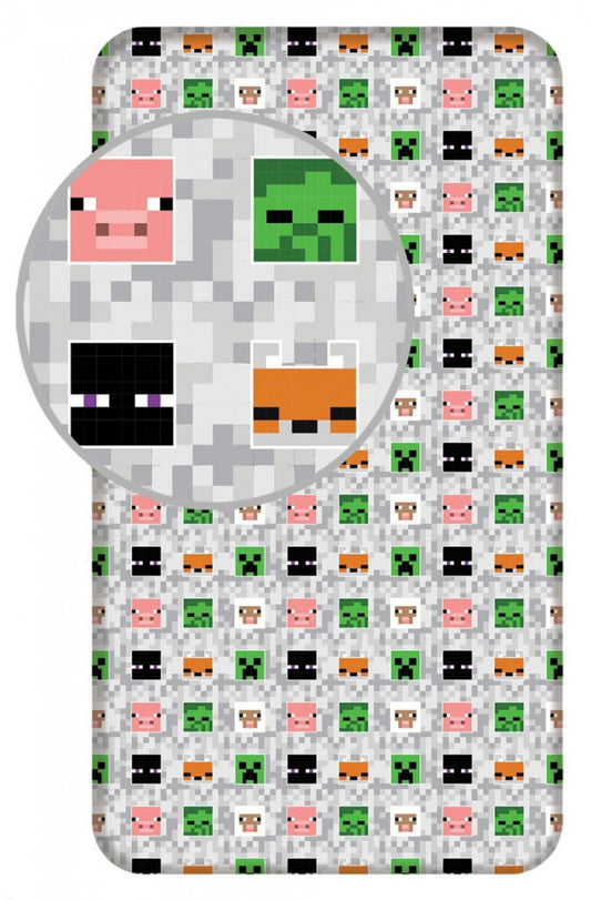 Minecraft piedzīvojumu palags ar gumiju 90x200 cm