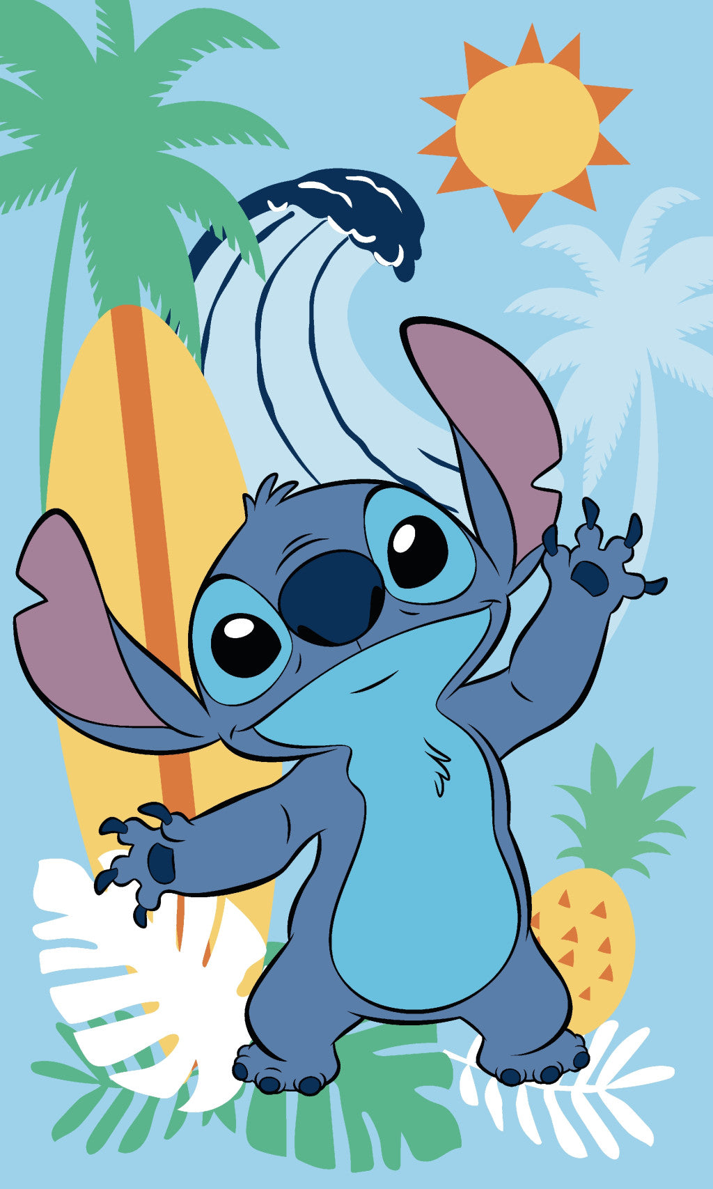 Disney Lilo un Stitch Ananas dvielis, sejas dvielis, dvielis 30x50cm