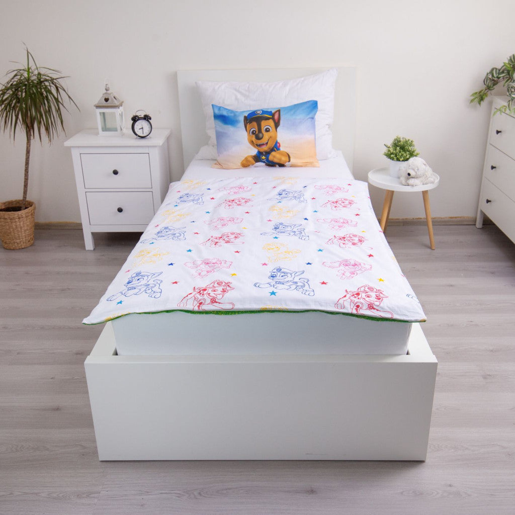 Ķepu patruļa "Drošības sauc" bērnu gultasveļas pārvalks 100–135 cm, 40–60 cm