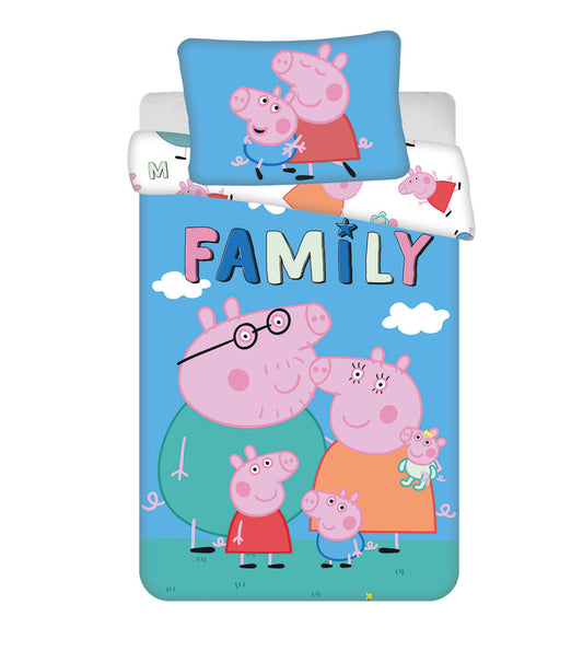 Peppa Pig Big Pig Family bērnu gultasveļas komplekts 100√ó135cm, 40√ó60cm