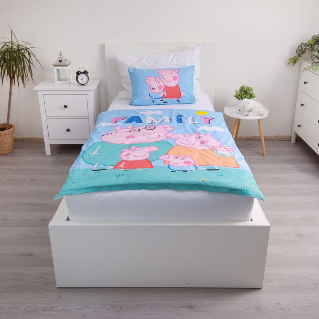 Peppa Pig Big Pig Family bērnu gultasveļas komplekts 100√ó135cm, 40√ó60cm