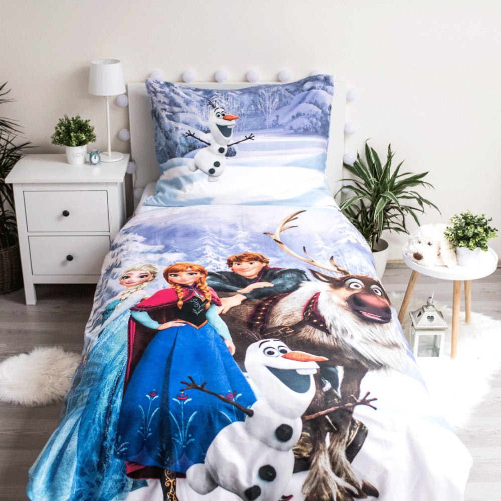 Disney Frozen gultasveļas komplekts 140–200 cm, 70–90 cm mikrošķiedra