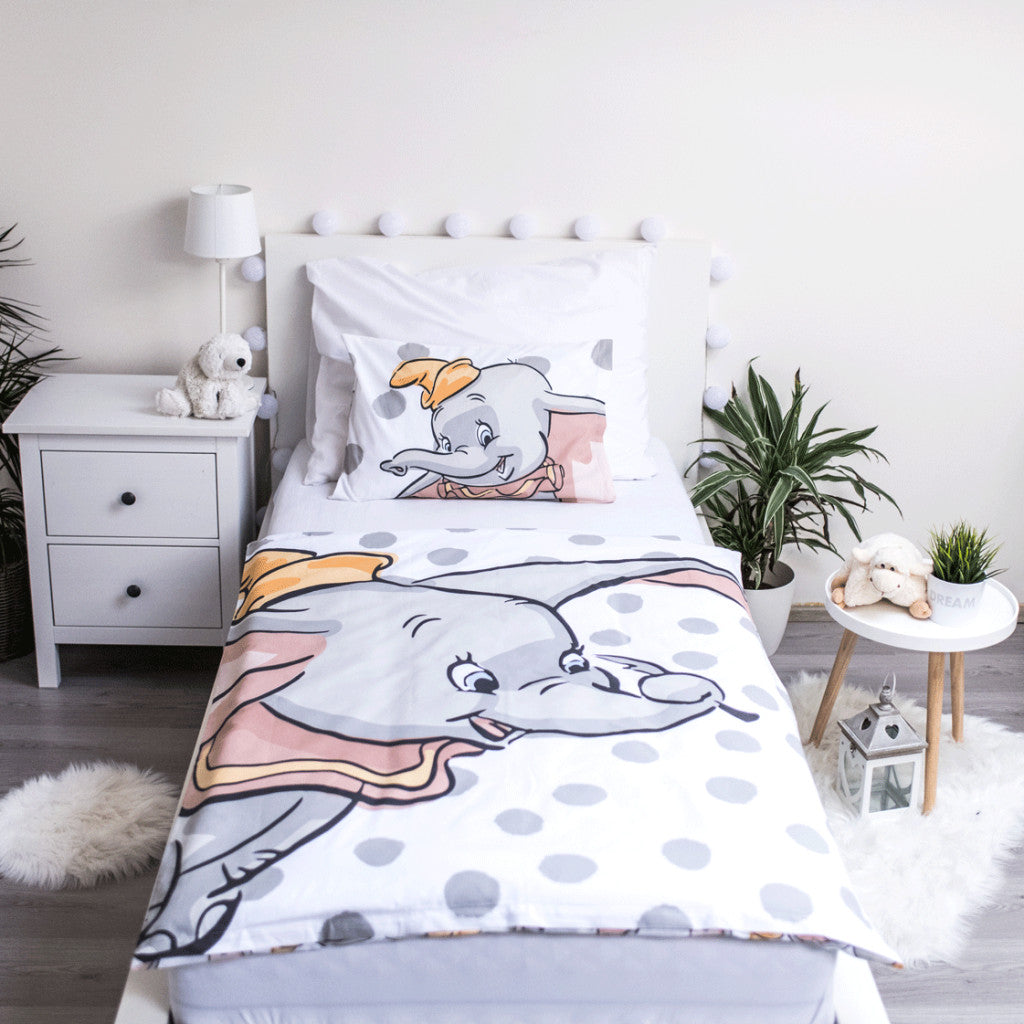 Disney Dumbo Dots bērnu gultasveļas komplekts 100–135 cm, 40–60 cm