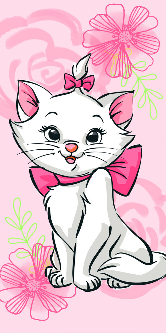Disney Marie Pink Flower vannas dvielis, pludmales dvielis 70*140cm