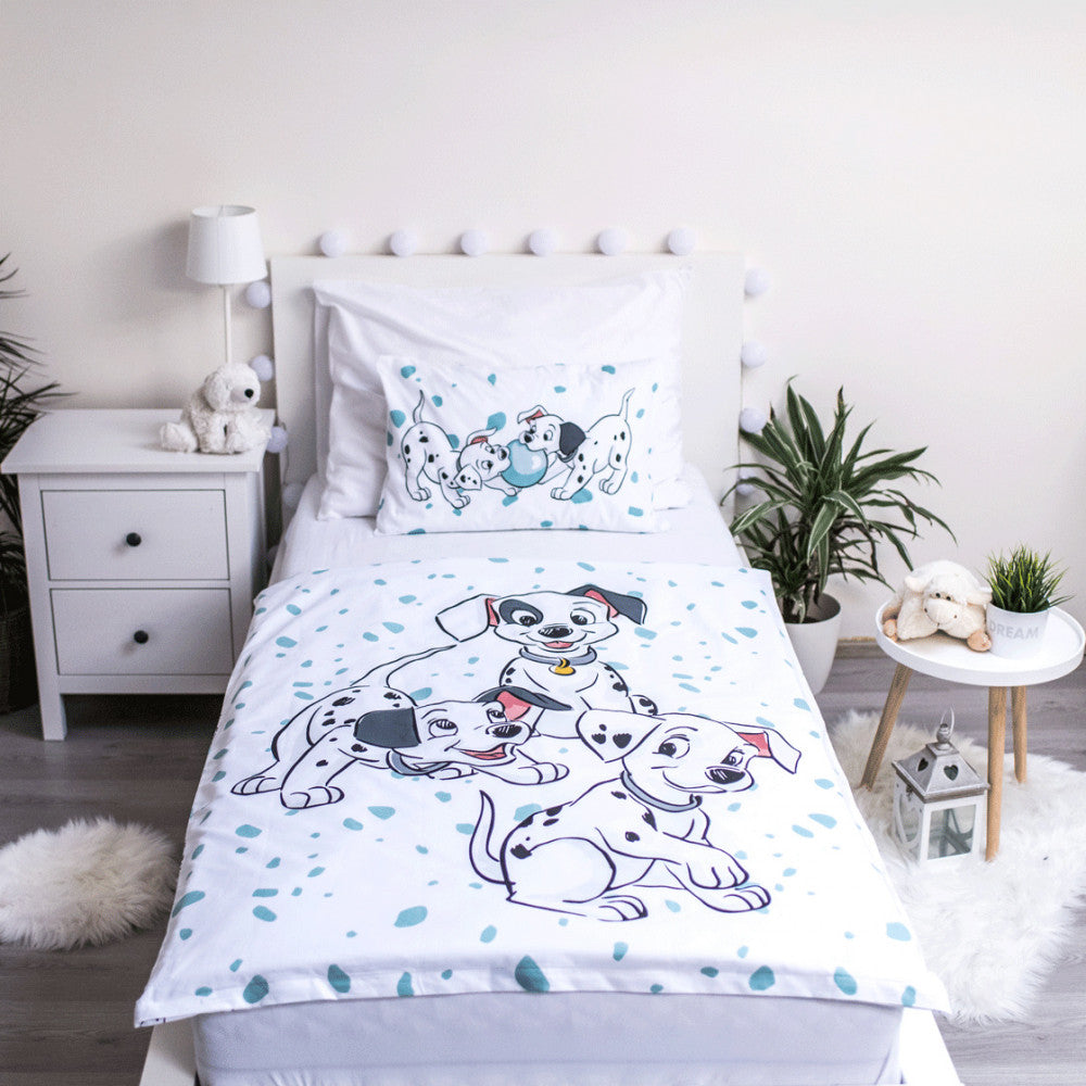 Disney 101 dalmāciešu zilo plankumu bērnu gultasveļas komplekts 100–135 cm, 40–60 cm