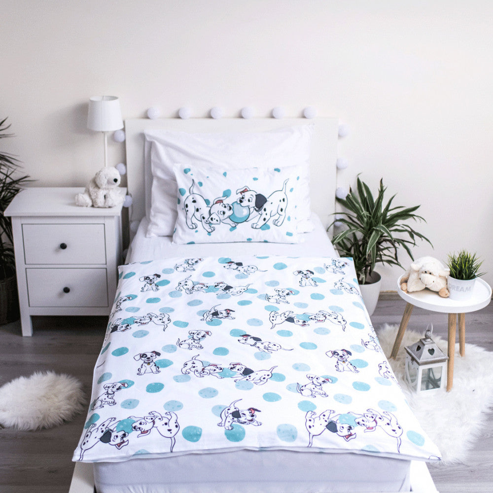 Disney 101 dalmāciešu zilo plankumu bērnu gultasveļas komplekts 100–135 cm, 40–60 cm