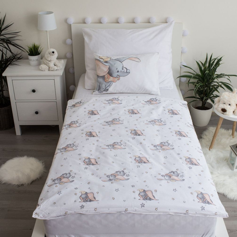 Disney Dumbo pelēks bērnu gultasveļas komplekts 100–135 cm, 40–60 cm