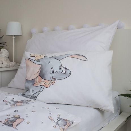 Disney Dumbo pelēks bērnu gultasveļas komplekts 100–135 cm, 40–60 cm