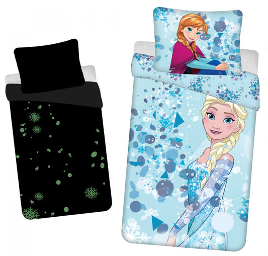 Disney Frozen tumsā spīdošs gultasveļas komplekts 140–200 cm, 70–90 cm