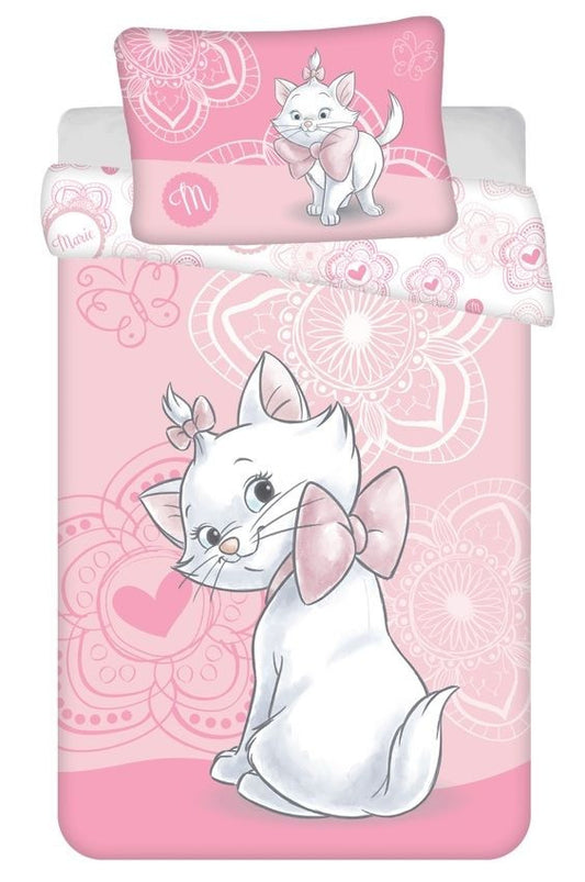 Disney Marie Pink Flower bērnu segas pārvalks 100–135 cm, 40–60 cm