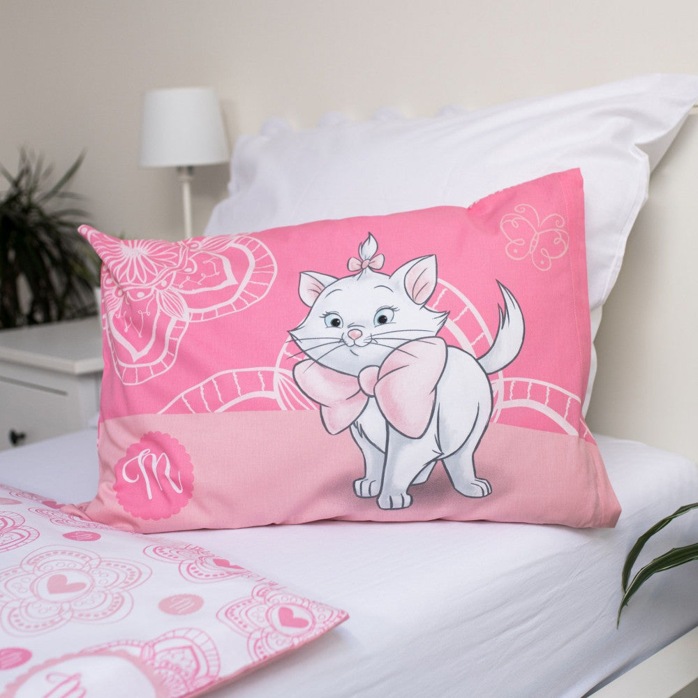 Disney Marie Pink Flower bērnu segas pārvalks 100–135 cm, 40–60 cm