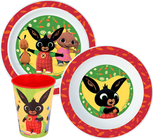 Bing Happy Bunny vakariņu komplekts, mikroplastmasas, ar krūzīti 260 ml