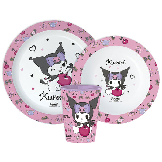 Hello Kitty Kuromi pusdienu servīze, mikroplastmasas, ar krūzīti 260 ml