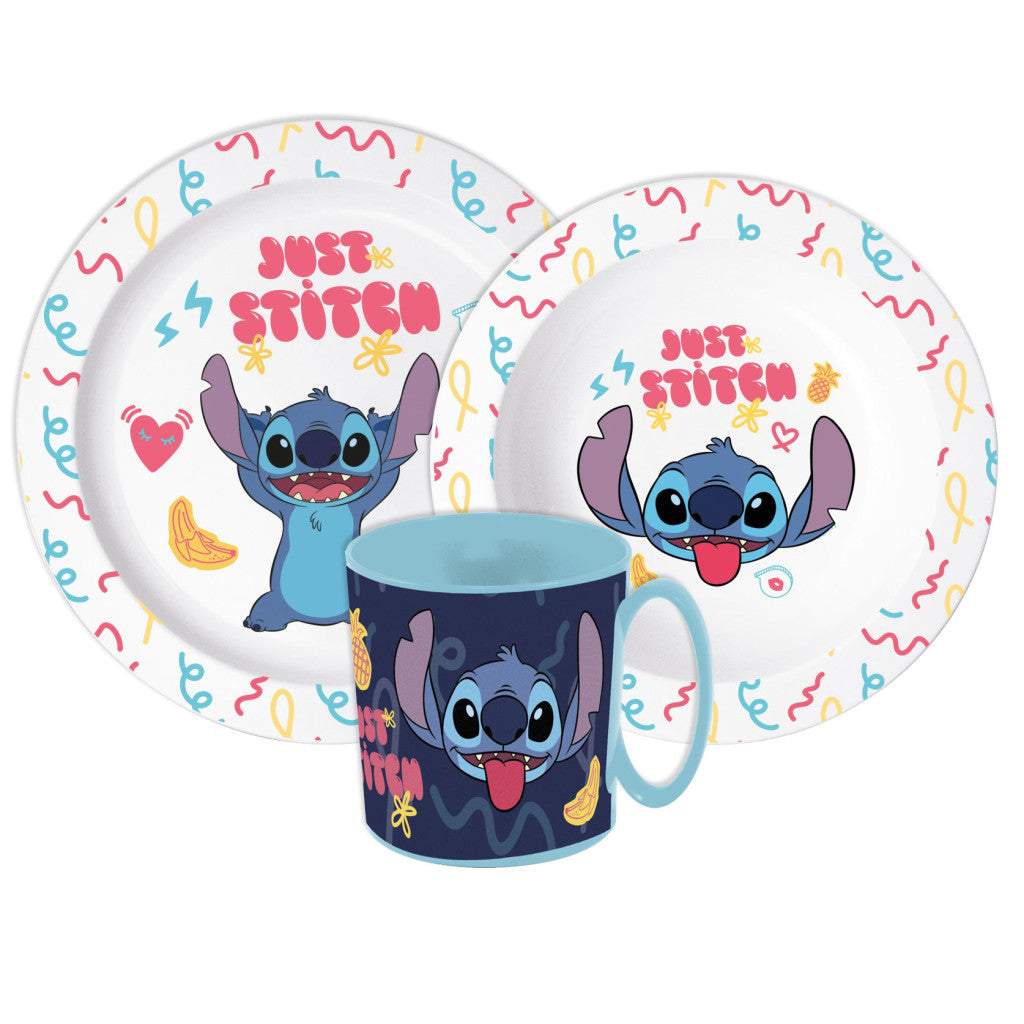 Disney Lilo un Stitch Just vakariņu servīze, mikroplastmasas komplekts ar krūzi 390 ml