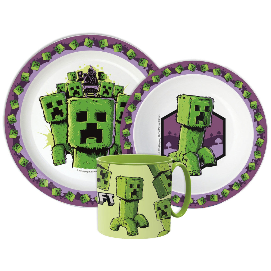 Minecraft The Movie vakariņu komplekts, mikroplastmasas komplekts ar krūzi 265 ml
