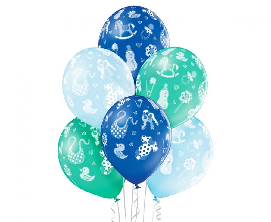 Zēna formas baloni, zili, zēna formas, 6 gab., 12 collas (30 cm)