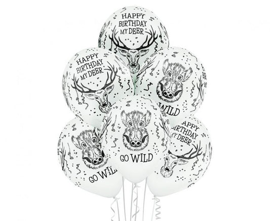 Baloni "Dzīvnieki" ar briežiem, 6 gab., 12 collas (30 cm)