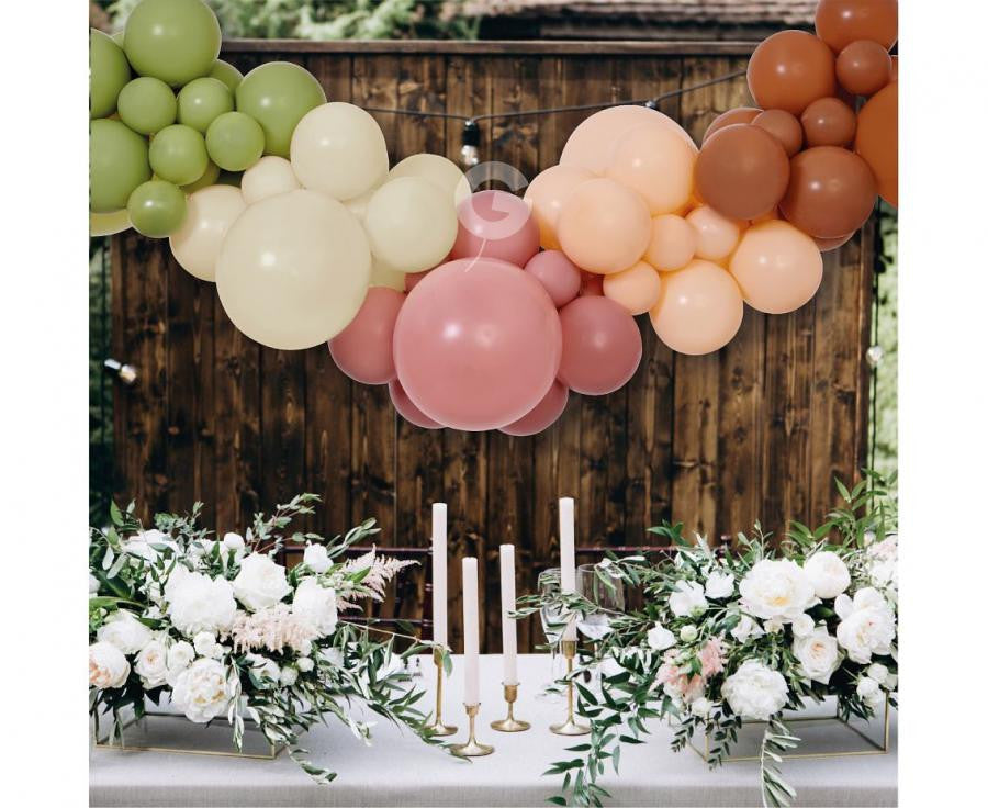 Krāsains boho balons, balonu vītņu komplekts, 65 gabali