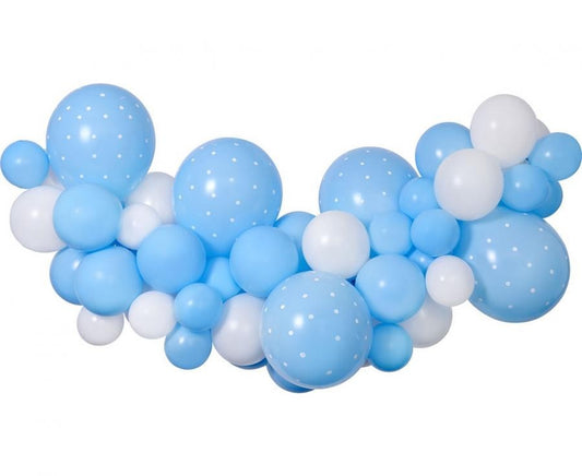 Balonu virteņu komplekts Baby Baby Blue, 65 gab.