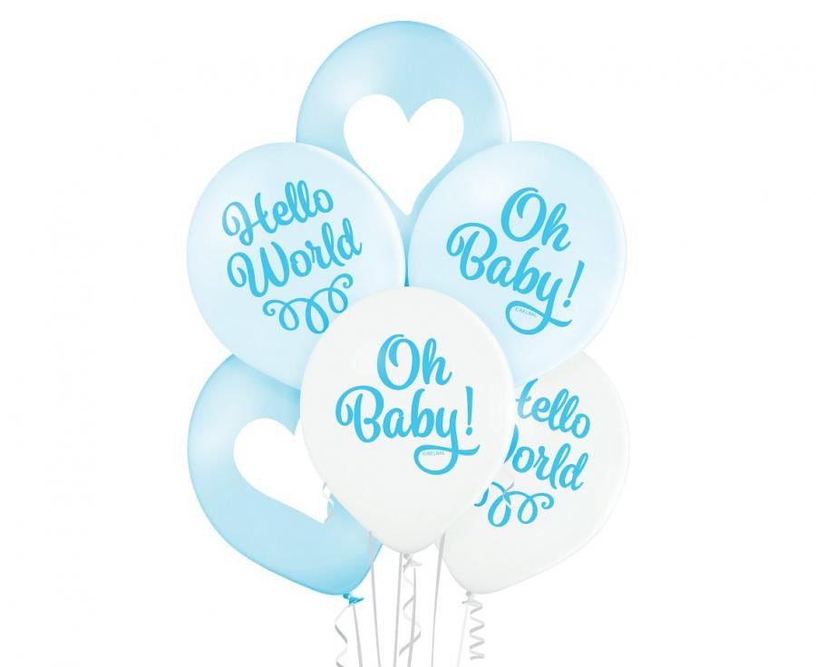 Baby Oh Boy baloni, 6 gab. iepakojumā, 12 collas (30 cm)