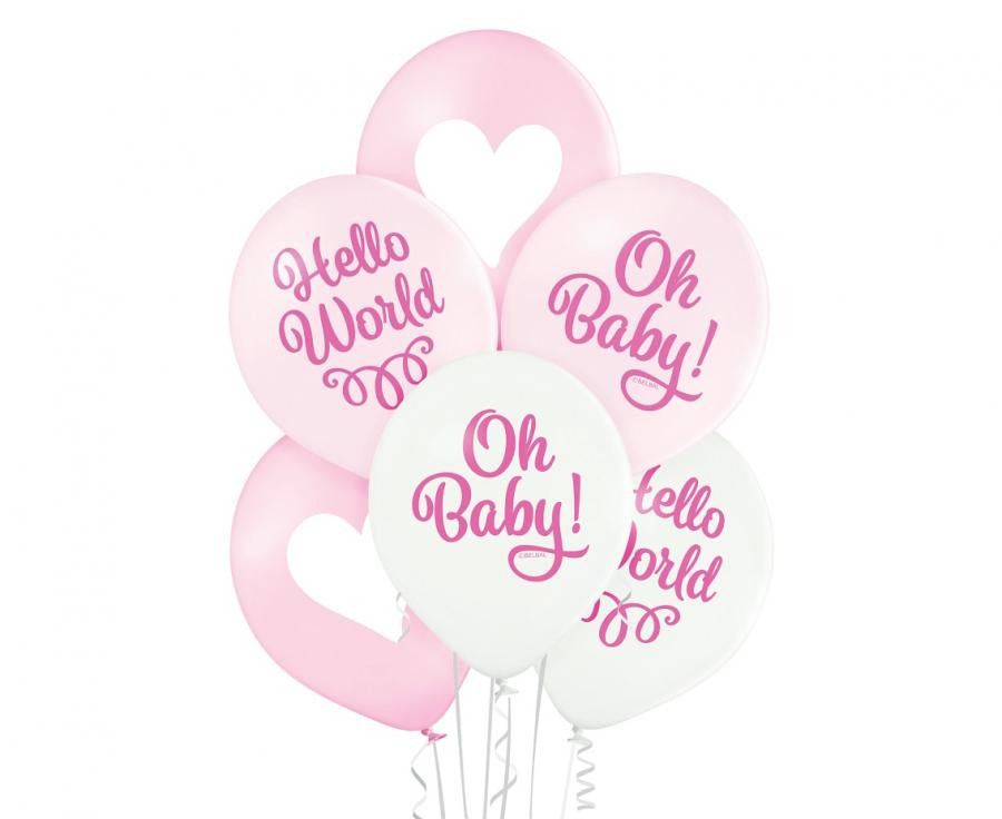 Baby Oh Girl pasteļtoņu baloni, 6 gab. 12 collas (30 cm)
