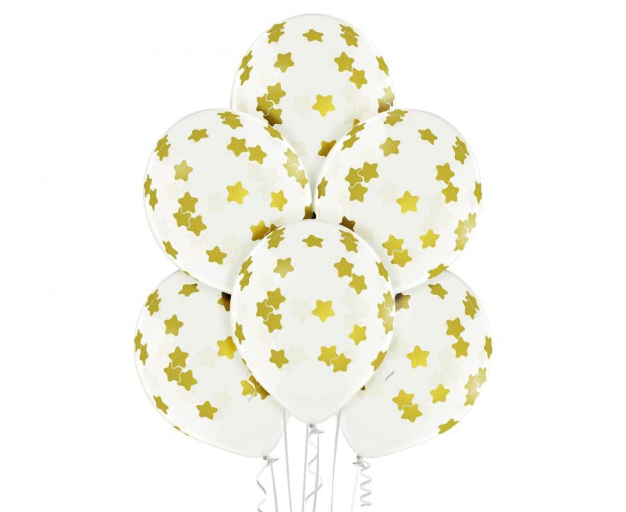 Krāsainās zvaigznes, zvaigžņu baloni, balonu komplekts 6 gab. 30 cm (12 collas)