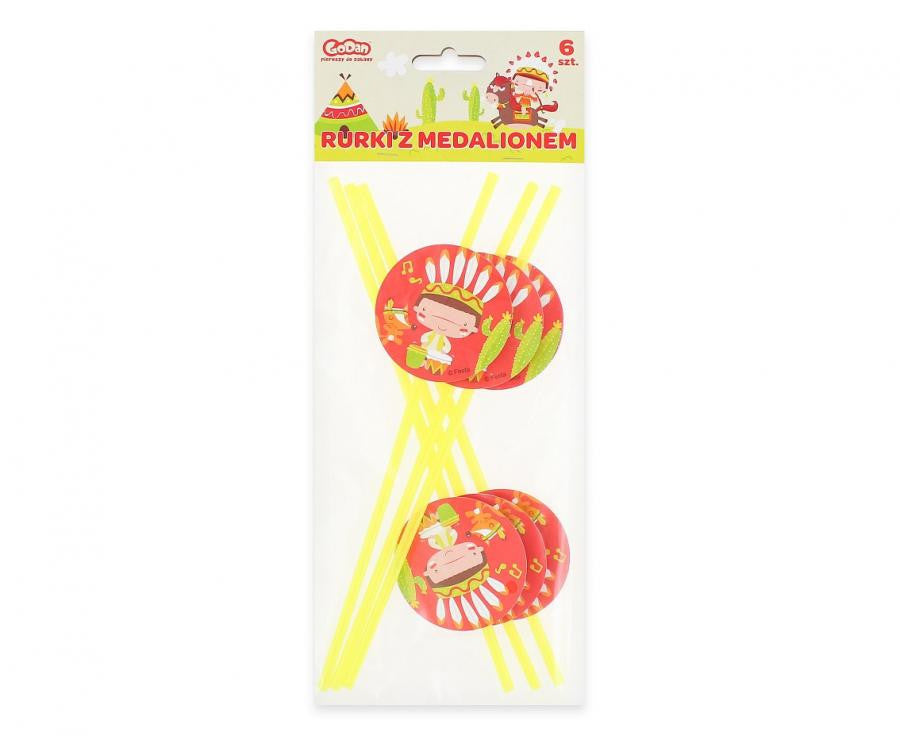 Indijas Indijas ballīšu plastmasas salmiņi 6 gab.