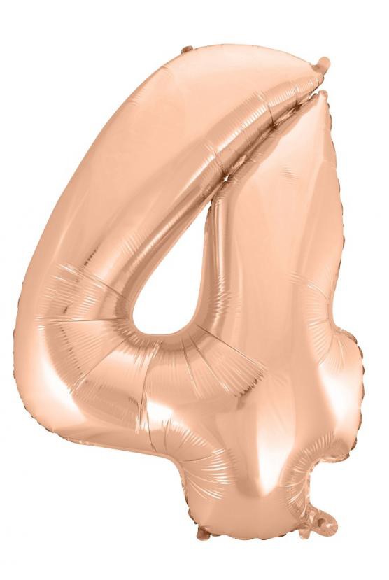 Folijas balons "Cipars 4", 92 cm, zelta krāsā