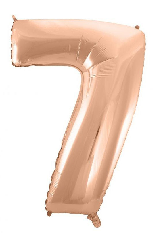 Folijas balons "Cipars 7" ar rozā zelta krāsu, 92 cm