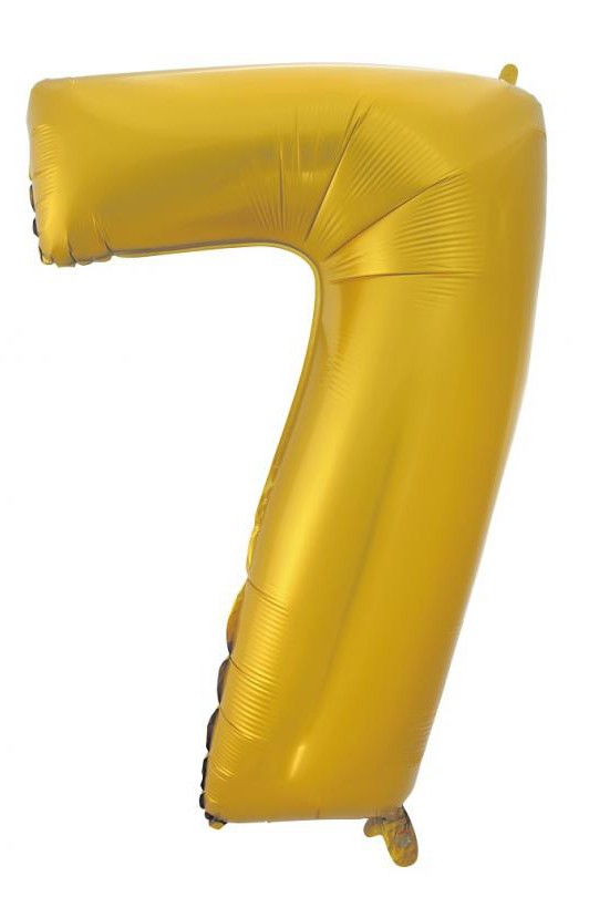 Folijas balons "Cipars 7", 92 cm, zelta krāsā