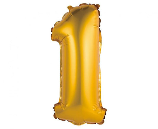 Folijas balons "Cipars Zeltains" 1 mini, 35 cm, matēti zelta krāsā