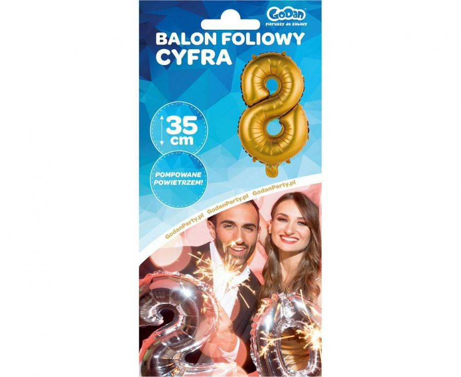 Folijas balons "Cipars Zeltains" 8 gab., 35 cm