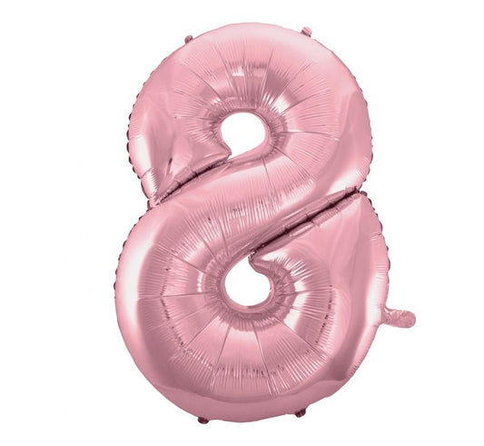 Folijas balons "Cipars 8", 92 cm, gaiši rozā