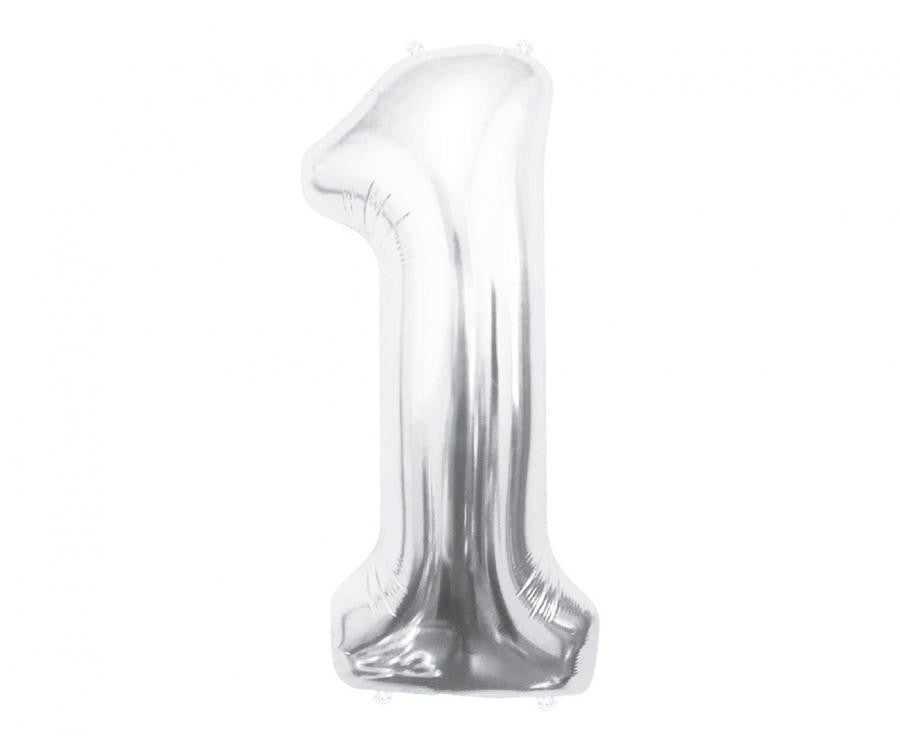 Folijas balons "Cipars sudrabs", 85 cm