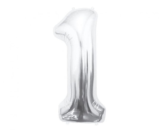 Folijas balons "Cipars sudrabs", 85 cm