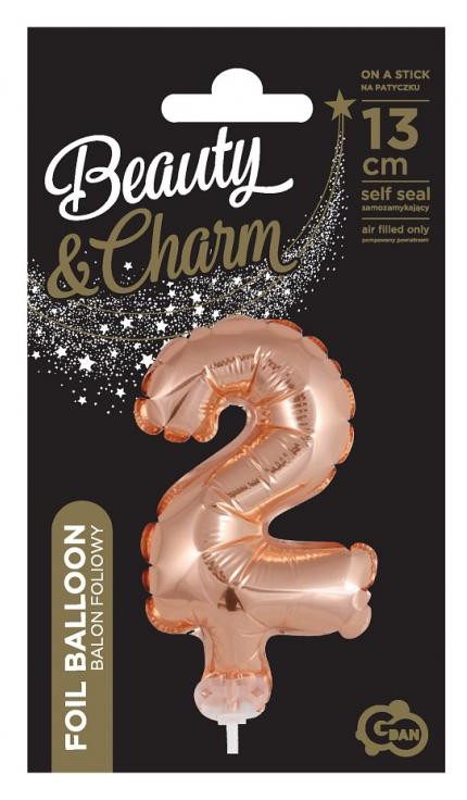 Folijas balons kūkai "Cipars 2" (13 cm)