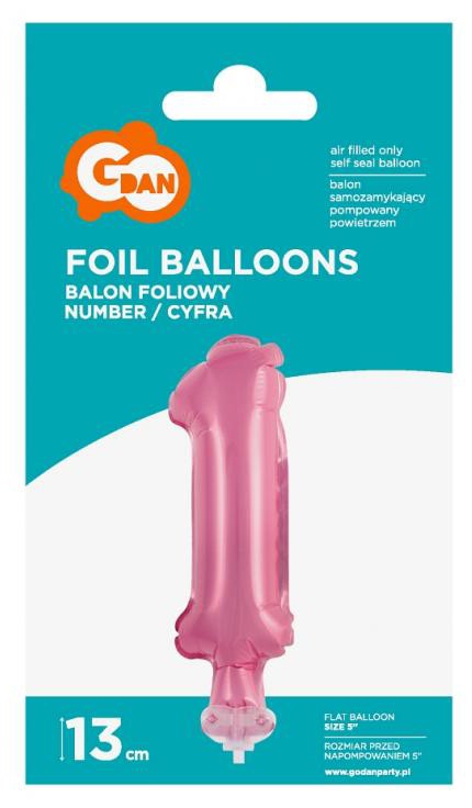 Folijas balons "Cipars 1" kūkai, 13 cm