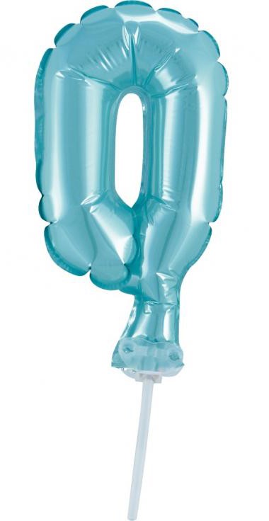 Folijas balons kūkai "Cipars gaiši zils", 13 cm