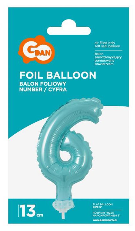 Folijas balons "Cipars gaiši zils" kūkai, 13 cm