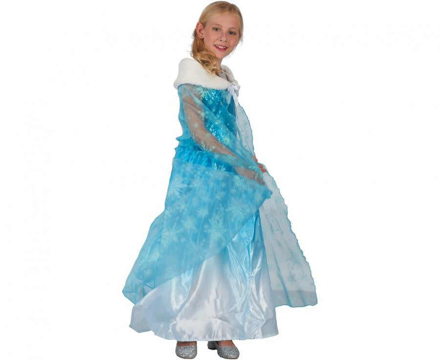 Princeses zilais princeses apmetnis ar apkakli 110/120 cm